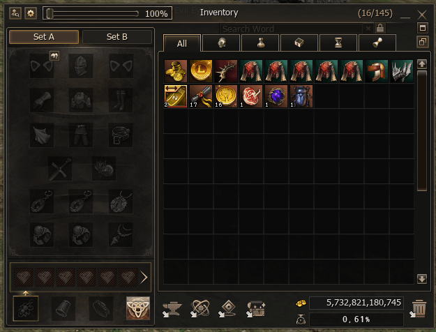 Inventory size scrollbar and window controls